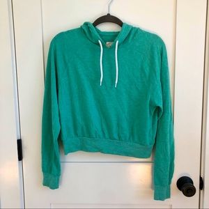Teal cropped hoodie